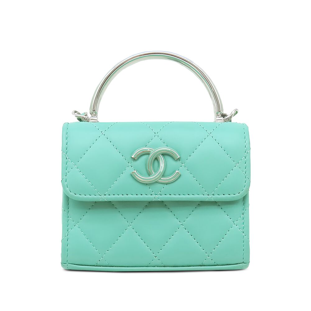 Pre-Loved Chanel Mini Quilted Lambskin Chain Top Handle Bag